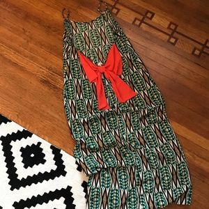 Low back tribal print maxi dress - size M